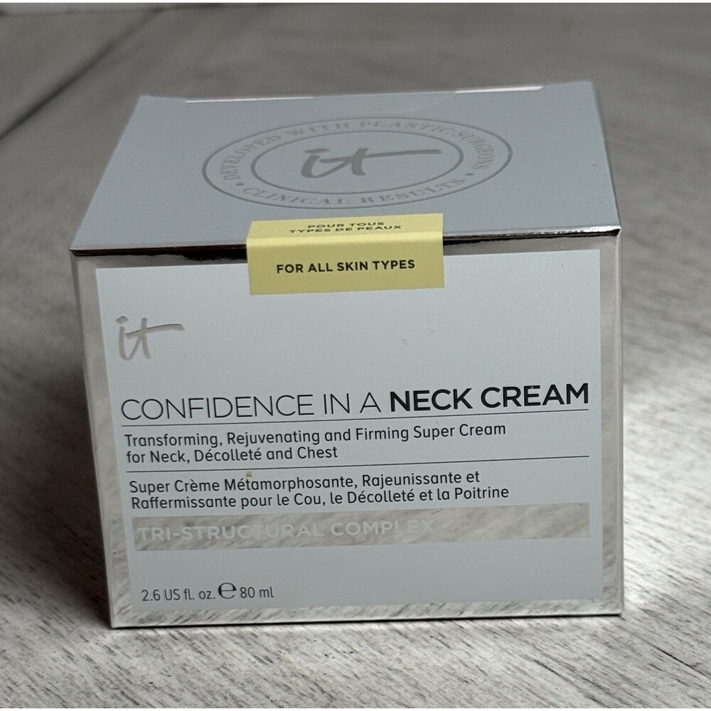 It Cosmetics Confidence In A Neck Cream 2.6 FLOz 80mL New NWB Ceramide Collagen